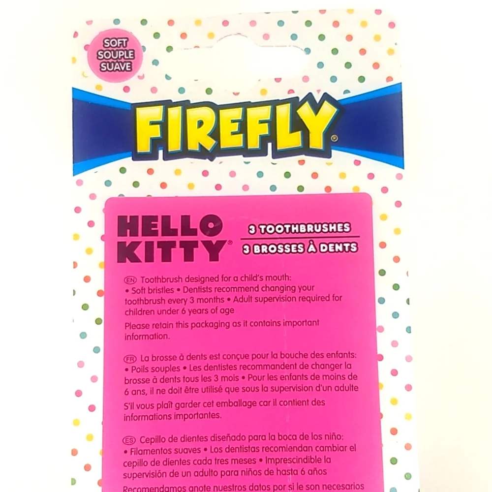 SANRIO Hello Kitty Set of 3 Child's Soft Toothbrushes by Firefly, Factor…
